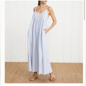 Jenni Kayne Cove Dress XS French Blue Cotton Spaghetti Strap Maxi